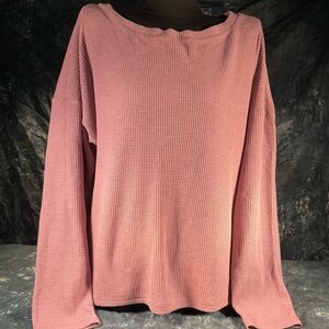 SHEIN Pink Oversized Long Sleeve Sweatshirt